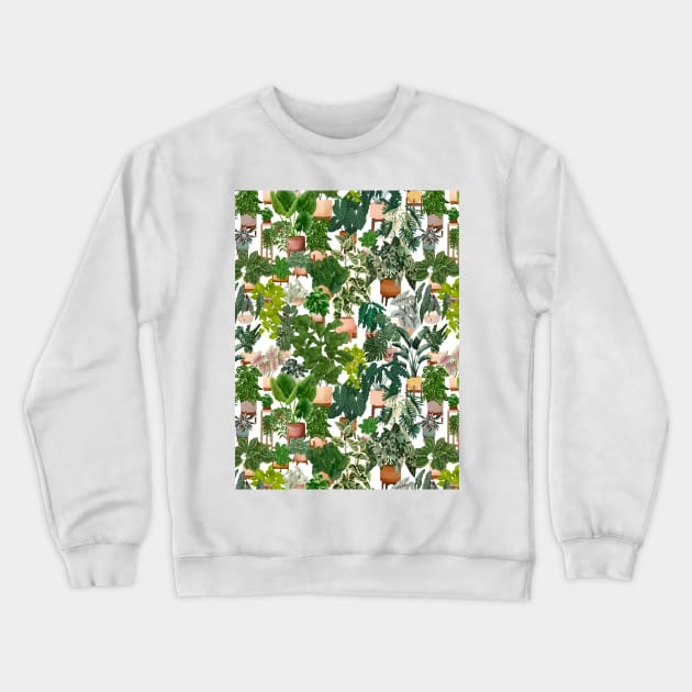 Potted House plants Crewneck Sweatshirt by Gush Art Studio 1